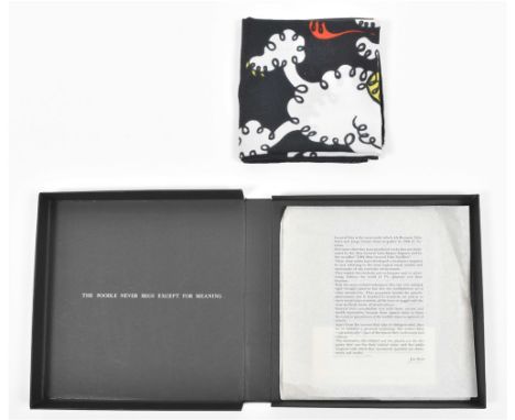 Ghent, Museum van Hedendaagse Kunst, 1984. Scarf, screen print on nylon, 76 x 72 cm, plus 2 text sheets by Jan Hoet in Flemis