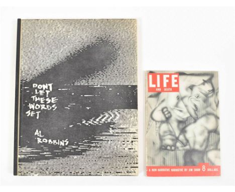 Al Robbins, Don't let these words set. New York, self-published, 1980. Softcover with black plastic binder strip, 28 x 21.5 c