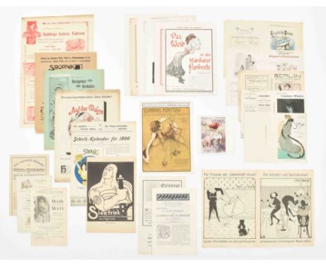 Var. places and publishers, mostly undated (ca. 1900), 2-4 p., var. sizes. All folded, occas. minor imperfections. These extr