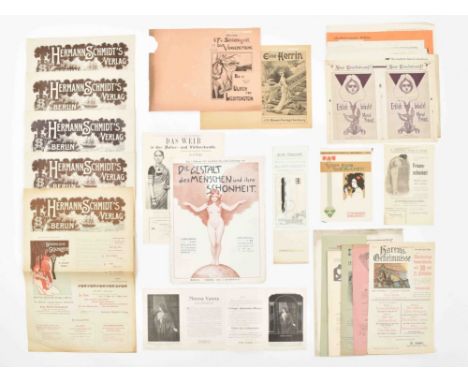 Var. places and publishers, mostly undated (ca. 1900), mostly 2-4 p., var. sizes. All folded, occas. minor imperfections. The