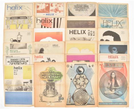 (1) Helix. Seattle. 27 issues, 1960s. Focuses on drugs, Vietnam War, psychedelic art, etc. (2) Eugene Augur. 9 issues, 1973-7