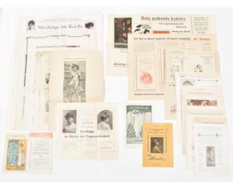 Var. places and publishers, mostly undated (ca. 1900), mostly 2-4 p., var. sizes (incl. large sizes). All folded, occas. mino