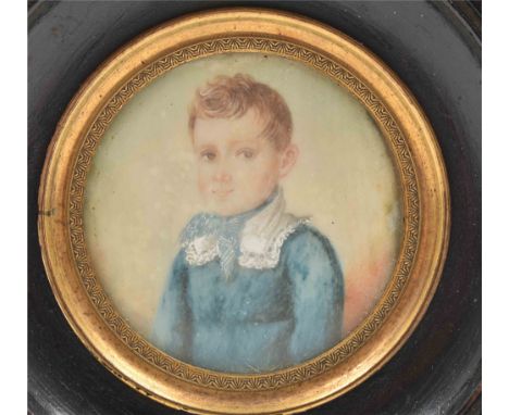Gouache on vellum, Ø 4.5 cm, in contemp. frame w. paper description on back: "Te Nijkerk gedaan den 22 meij 1821. Wenceslaus 