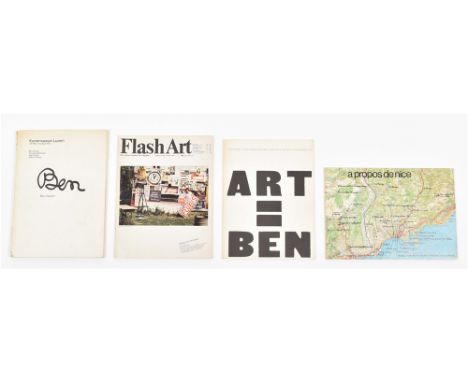 (1) Flash Art No.23, special issue on Ben. Milan, April 1971. Folded newspaper, 8 pp. Texts by Giancarlo Politi and Ben in It