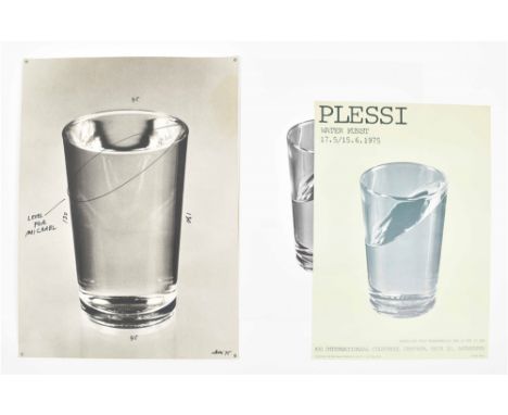 One original piece and two posters related to Plessi's Aqua Liquida series. Includes: (1) Print on canvas, 70 x 50.5 cm, with