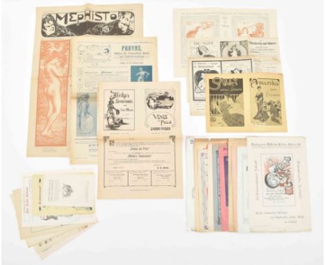 Var. places and publishers, mostly undated (ca. 1900), mostly 2-4 p., var. sizes. All folded, occas. minor imperfections. The