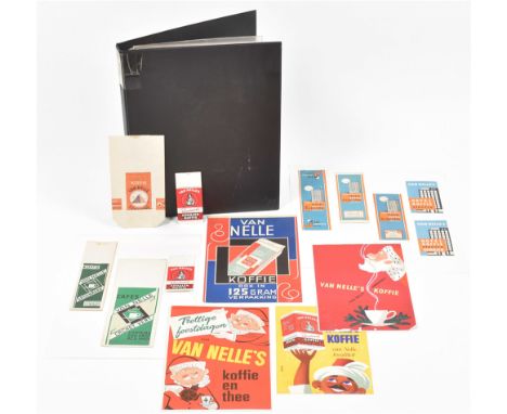 Most Dutch, most Van Nelle, ca. 1930-60, var. sizes and shapes, in modern portfolio. Incl. a.o.: (1) "Van Nelle's koffie. Gou