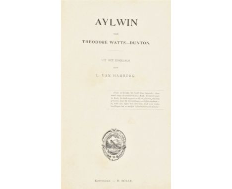 Uit het Engelsch door L. van Hamburg. Rott., Bolle, 1899. 1st and only ed. Ex bibliotheca Leesgezelschap "Tot Nut en Uitspann
