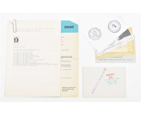 (1) One dozen rain postcards, 1971-1973. Special issue of Reflection Press (No.26) edited by Albrecht D. in Stuttgart. Compri
