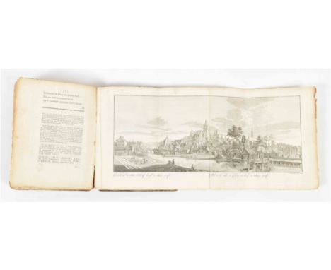 haar gezondheidsbron, en omleggende landsdouwen, in kunstprenten verbeeld. Haarlem, J. Bosch, (1747). (2),63,(3) p. Large 8vo