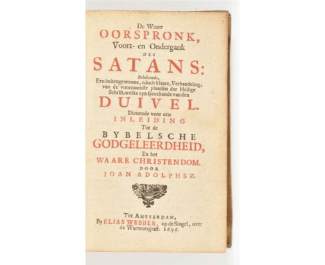 Amst., E. Webber, 1695. (16),391 p. 16mo. Contemp. vellum w. manuscript title on spine. Sm. title-p. vignette, title in red a