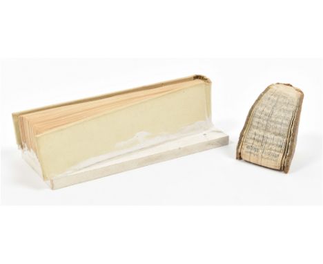Original handmade works by John Latham (1921-2006). (1) Untitled, book segment, white plaster and screw on polyvinyl plate, 1