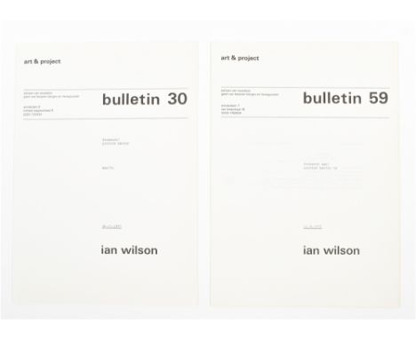 Two issues of the famous bulletin compiled by the artist. Published by Art &amp; Project in Amsterdam. Single folded sheets, 