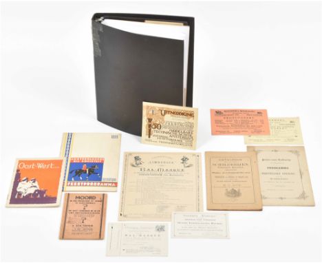 Ca. 1860-1920. Incl. a.o.: (1) Paleis voor Volksvlijt te Amsterdam. Programma van de feestelijke opening en van het Muziekfee