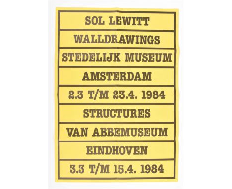 Poster, 88 x 62 cm, printed black on yellow paper. Designed by the artist for his exhibition 'Walldrawings' at the Stedelijk 
