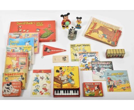 Leicester, Russell Manufacturing Co., 1946. Six children's card games in their orig. boxes and the original red cardboard cas
