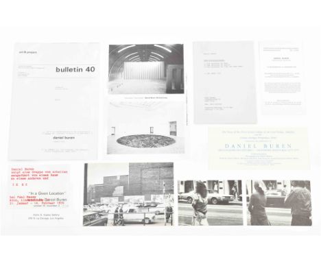 Includes: (1) 'Recapitulation: Daniel Büren Position-Proposition', Konrad Fischer Dusseldorf, 1969. Early card, 15 x 21 cm wi