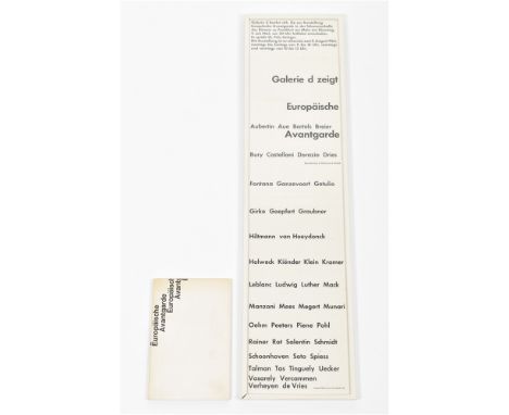 Catalogue and original poster for the exhibition organized by Galerie D. at Schwanenhalle des Römers in Frankfurt am Main, 19