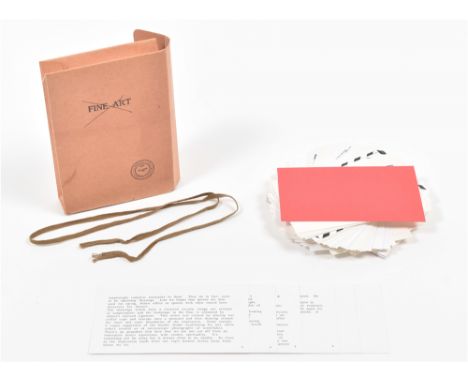 Brown cardboard portfolio with cord, 16.5 x 11.5 x 2.5 cm, housing 93 cards. Designed and edited by Christian Xatrec. Publish