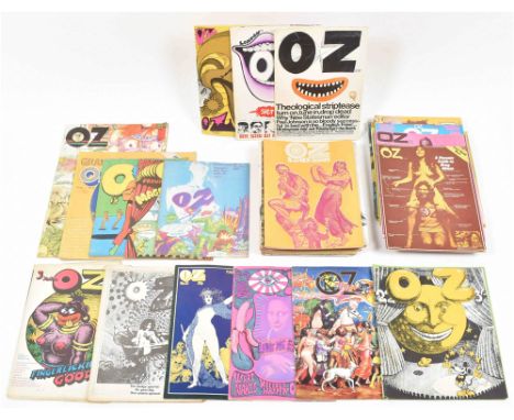 A complete run of 'London OZ' Magazine, 1967-73. Issues nos. 1-48 from Feb. 1967 - Nov. 1973. Some incl. posters/ inserts. Go