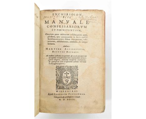 omnium pene dubiorum resolutionem complectens (...). Wirceburgi, G. Fleischman, 1593. (16),1042,(100) p. Title-p. Jesuit vign