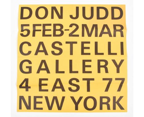 Original poster designed by Judd for his first solo exhibition at Leo Castelli Gallery, New York (February 5 – March 2, 1966)