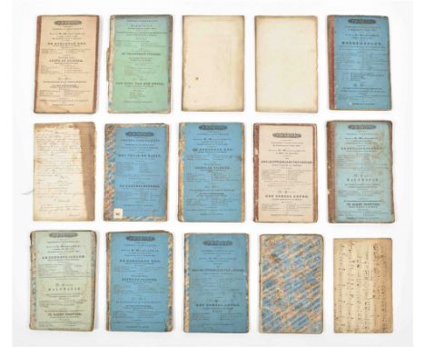 10 manuscript convolutes of plays, all w. printed program mounted on frontwr./ at the beginning. 1849-1852. All in contemp. w