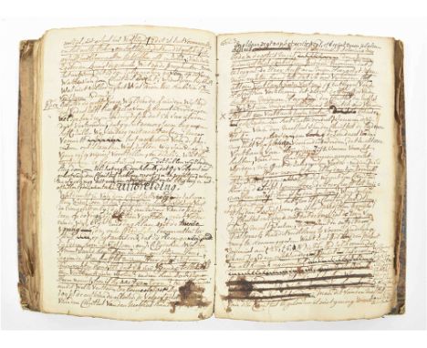 Collection of manuscript quires, late 18th-early 19th cent., w. a total of ca. 350 pages of text on quires of lvs. in two dif