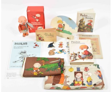 Omnibus incl. first series vol. 2-5, Arbeiderspers, Amsterdam, 1957. With: (2) Paulus puppet, Happy Horse, ca. 1967. (3) Wood