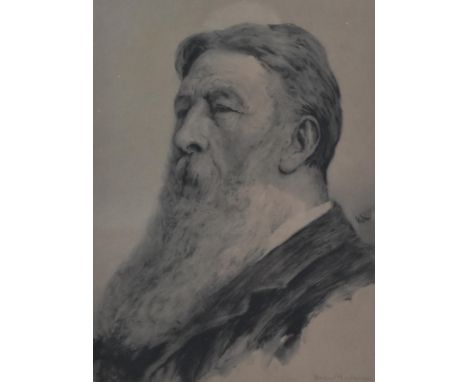 A signed framed and glazed lithograph, portrait study, C.1900. H.56 W.45.5cm. 