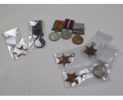 Various original British Medals - GVI Efficiency Medal with Territorial clasp (7348259 Sjt R A Harris RAMC), Atlantic Star, A