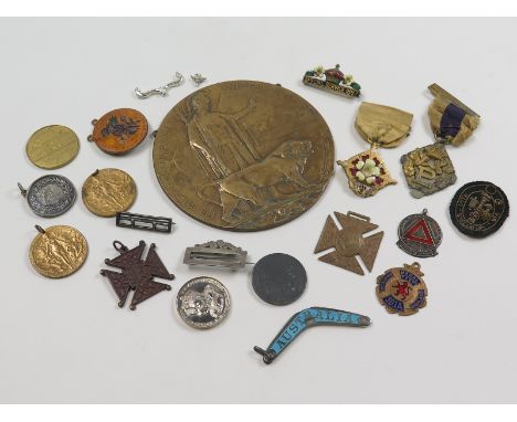 Death Plaque to Henry Phillips, plus a range of various non military medals (some silver) (qty)