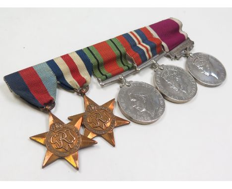 Group mounted as worn 310411 Musician H Leverentz G.Gds. 1939-45 Star, F & G Star, Defence & War Medal, GVI Regular Army LSGC