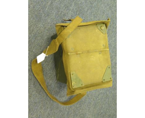 WW2 British army signalling lamp in its metal storage case