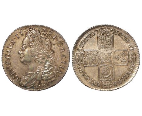 Shilling 1745 Lima, toned EF, some carbon speckles.
