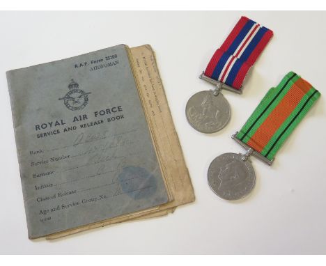 WAAF pair of medals with service and release book to 477048 ACW I (batwoman) G R Keerch