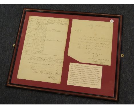 Waterloo - framed manuscript summary of the state of the Outposts Duties furnished by the 1st Hussars Kings German Legion Tou