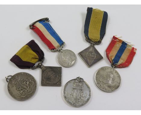 Temperance Medals - silver various (5x Army Temperance and 1x Soldiers Total Abstance Assoc). (6)