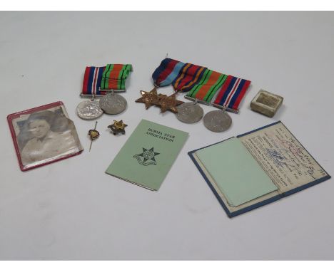 WW2 group attributed to Mr R A Baker of Manchester, lot includes 1939-45 Star, Burma Star, Defence & War Medals, plus separat