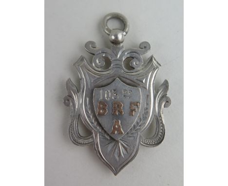 Royal Artillery silver hallmarked fob (1902) '103rd B R F A'.