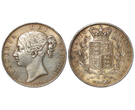 Crown 1847 XI, Young Head, VF, light edge knock.