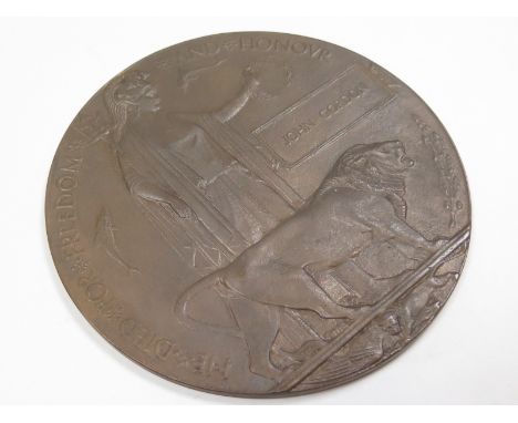 Death Plaque to John Gordon