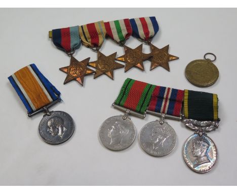 Various medals - BWM & Victory Medal to 97270 Pte H Gregory Liverpool Regt. Defence Medal, war Medal and GVI Efficiency Medal