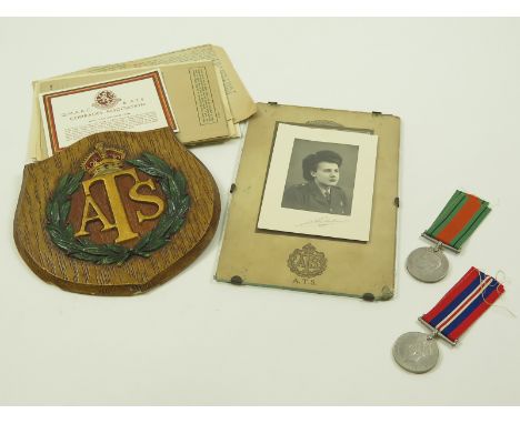 ATS an interesting assortment to W/283022 Pte Olive Annie Thomas who was an RAOC Store woman includes medals with assorted pa