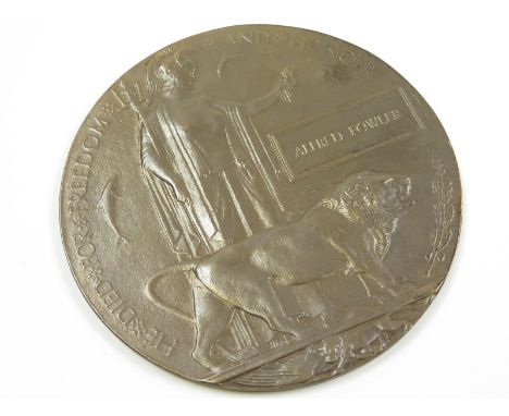 Death Plaque to Alfred Fowler