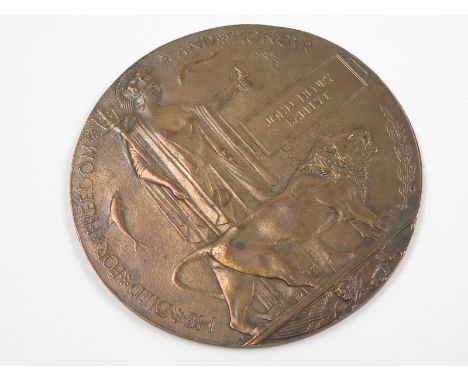 Death Plaque to John Henry Barrett