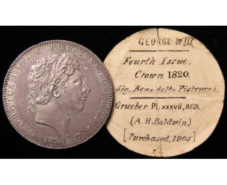 Crown 1820 LX, lightly toned EF, with a nice old ticket 'Purchased 1905'.