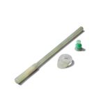 A WHITE JADE ARCHER'S RING, A JADEITE MOUTH PIECE AND A JADE BRUSH AND COVER 18th/19th century (4)