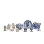 A GROUP OF JAPANESE AND CHINESE BLUE AND WHITE AND BLANC-DE-CHINE PORCELAIN 17th-19th century (12)
