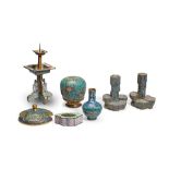 A COLLECTION OF CLOISONNÉ ENAMEL AND PAINTED ENAMEL WARES Qing dynasty (10)